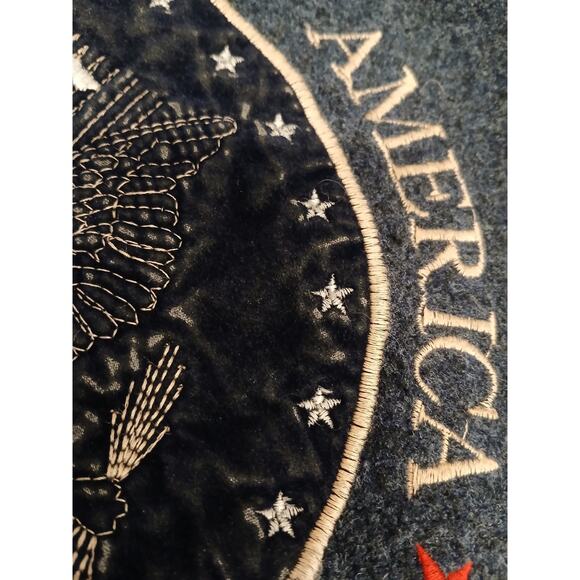 Washington DC Pullover Hoodie USA Sz M Blue Crushed Velvet Embroidery Kangaroo - Picture 9 of 16